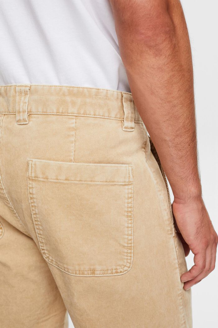 Manšestrové kalhoty s rovným straight střihem, SAND, detail image number 4