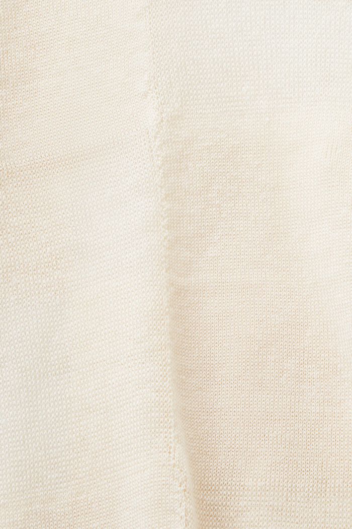 Károvaný pulovr ze lněné směsi, CREAM BEIGE, detail image number 5