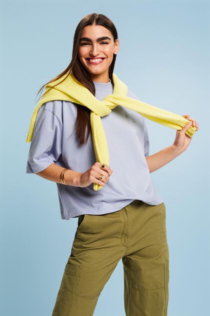 Bavlněné tričko se stojáčkem a logem