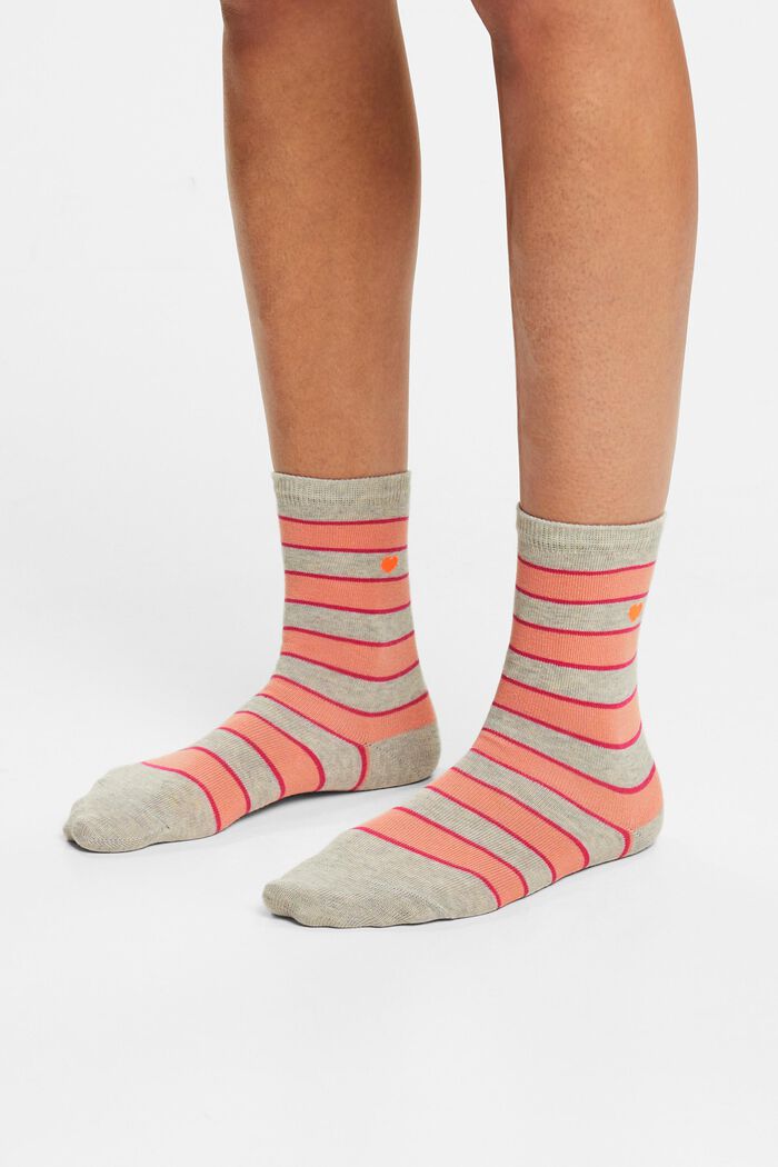 Proužkované ponožky, 2 páry v balení, STORM GREY, detail image number 1