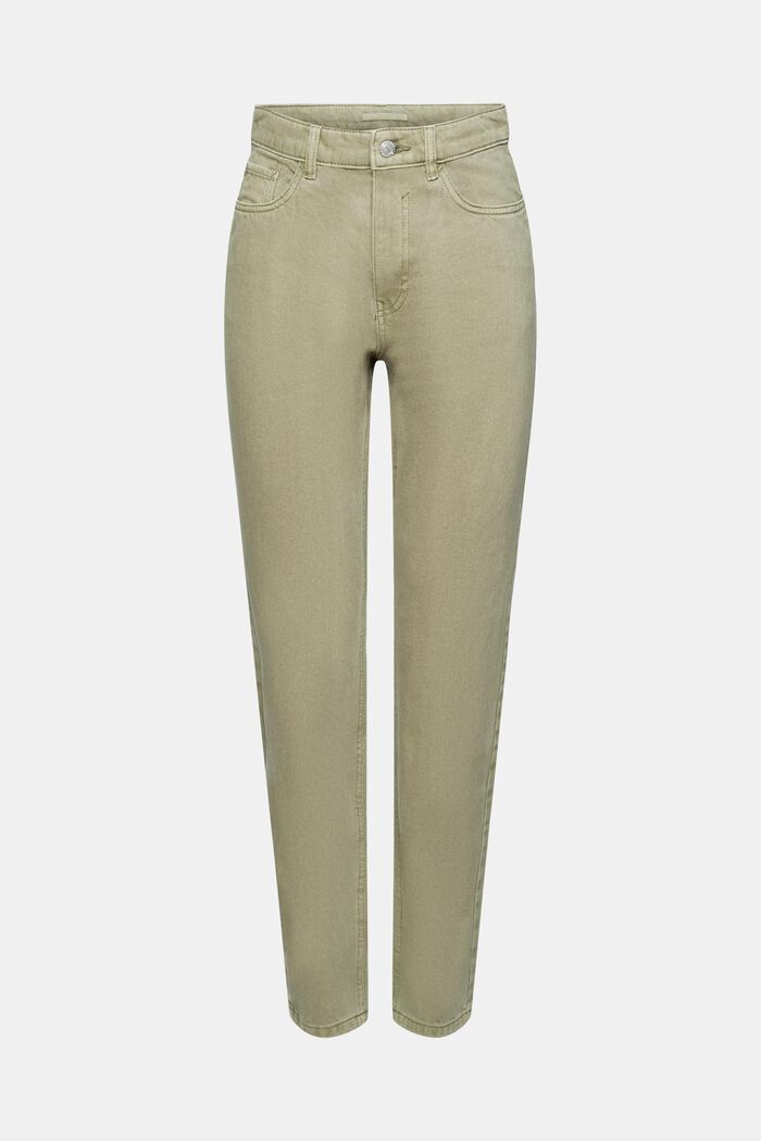 Kalhoty s mrkváčovými nohavicemi a vysokým pasem, LIGHT KHAKI, detail image number 6