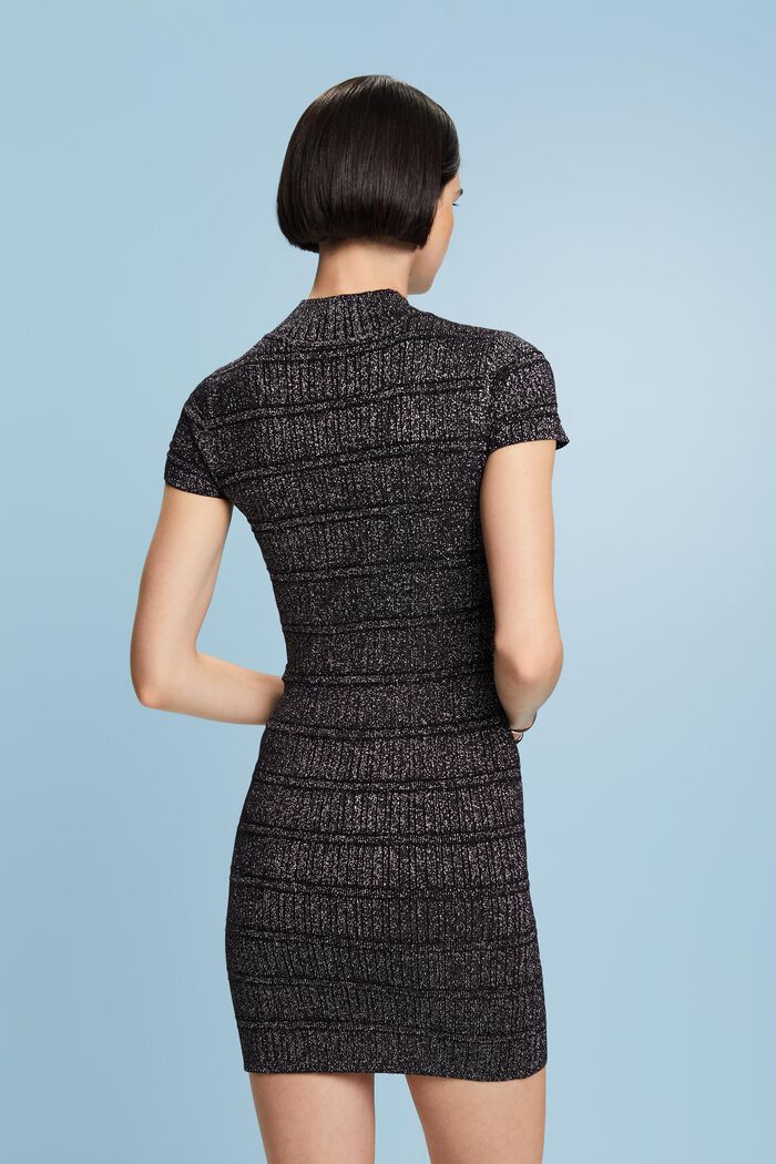 Mini šaty z lamé pleteniny, BLACK, detail image number 5
