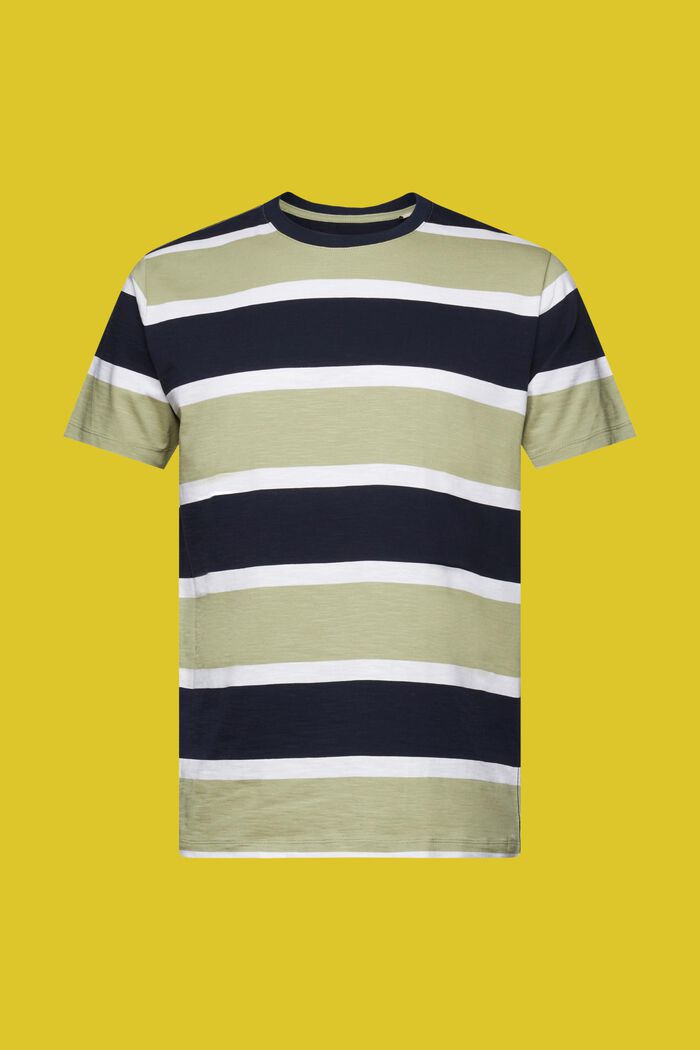Pruhované žerzejové tričko, 100 % bavlna, LIGHT GREEN, detail image number 6