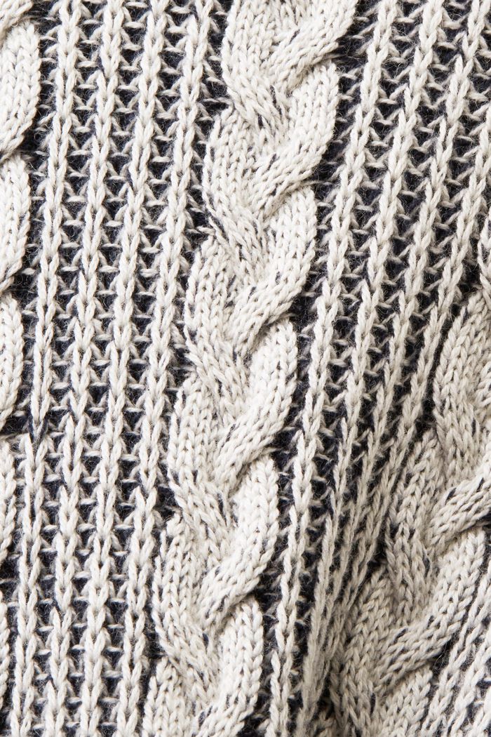 Pulovr s kulatým výstřihem, z pleteniny s copánkovým vzorem, NAVY, detail image number 6
