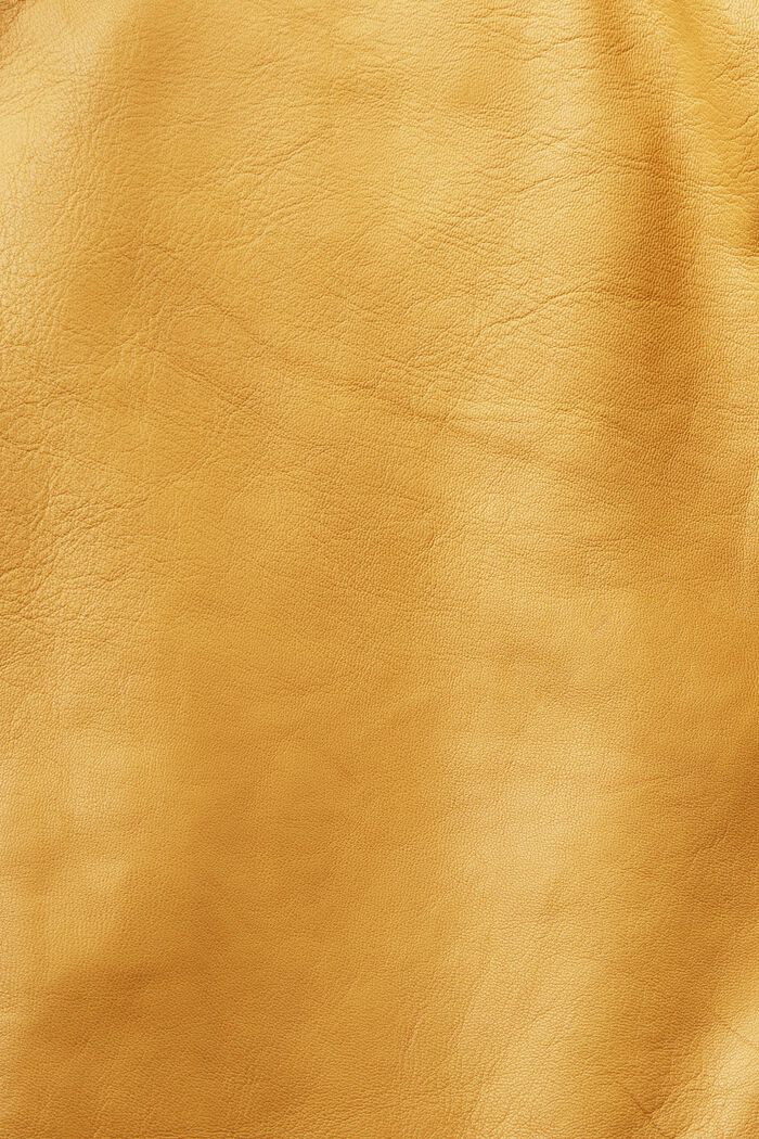 Rovné kožené kalhoty, středně vysoký pas, BEIGE, detail image number 6