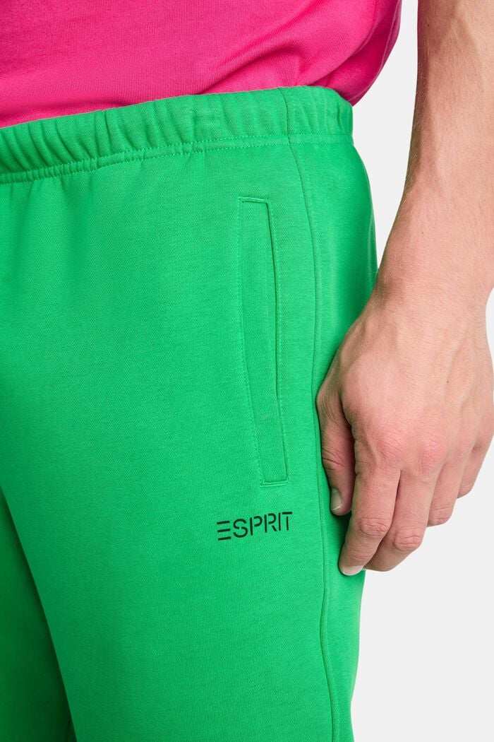 Teplákové kalhoty s logem, z bavlněného flísu, GREEN, detail image number 2