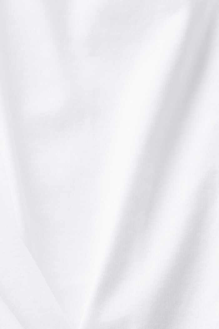 Bavlněné žerzejové tričko s dlouhým rukávem, WHITE, detail image number 4