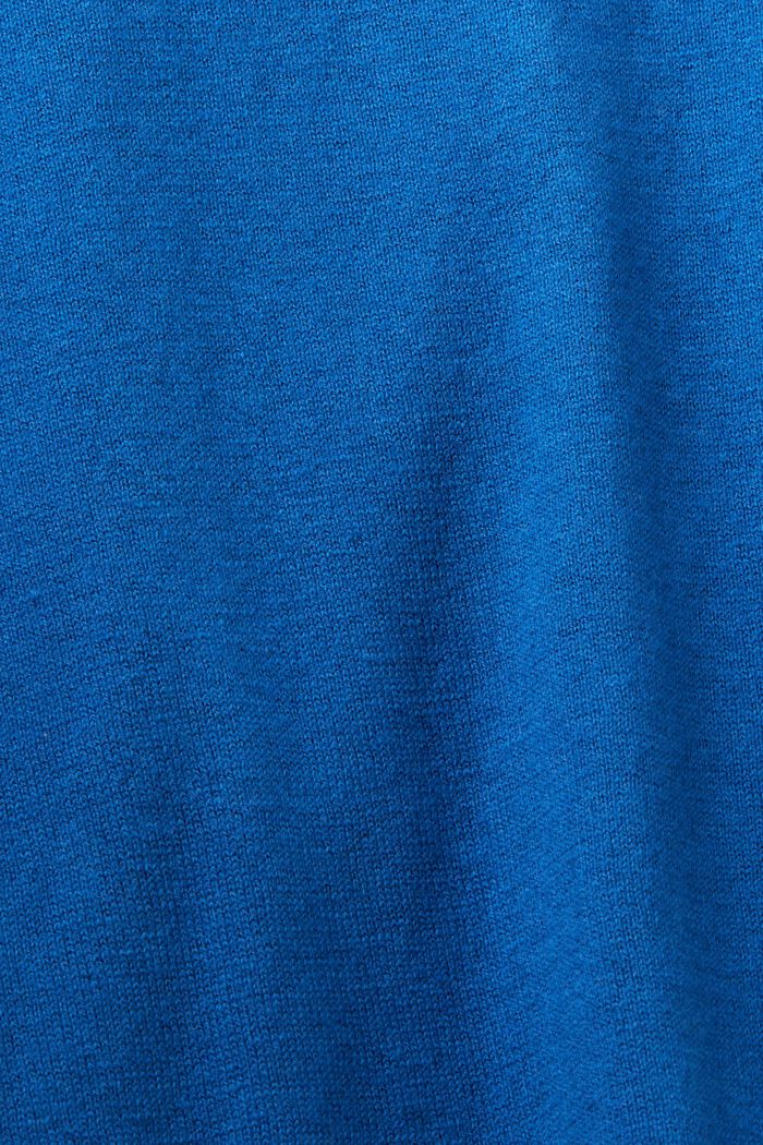 Pulovr s krátkým rukávem a kašmírem, BRIGHT BLUE, detail image number 4