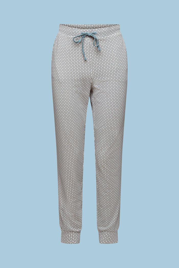 Pyžamové kalhoty s potiskem, z žerzeje, TEAL BLUE, detail image number 5