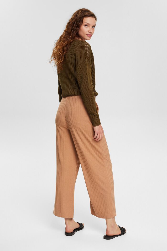 Kalhotová sukně s žebrovaným vzhledem, LIGHT TAUPE, detail image number 3