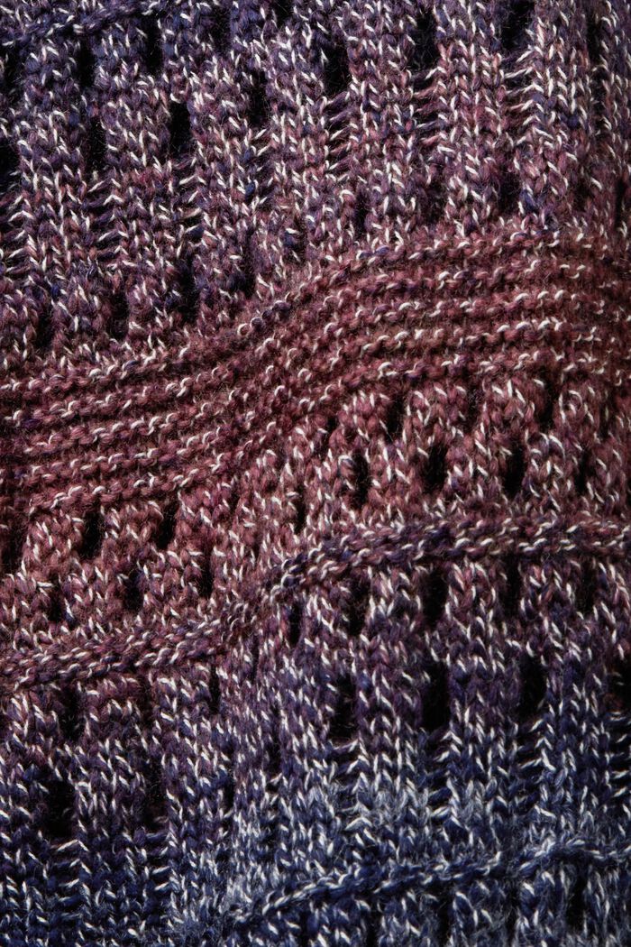 Volně pletený kardigan s přechodem barev, AUBERGINE, detail image number 4