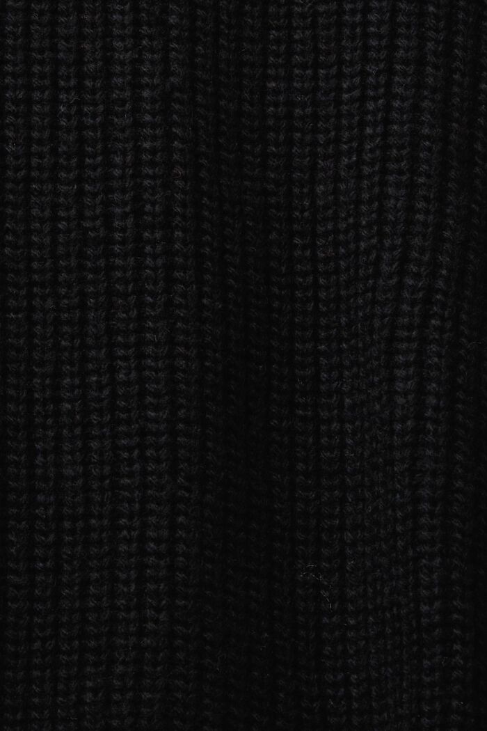 Kardigan z copánkové pleteniny, směs s vlnou, BLACK, detail image number 5