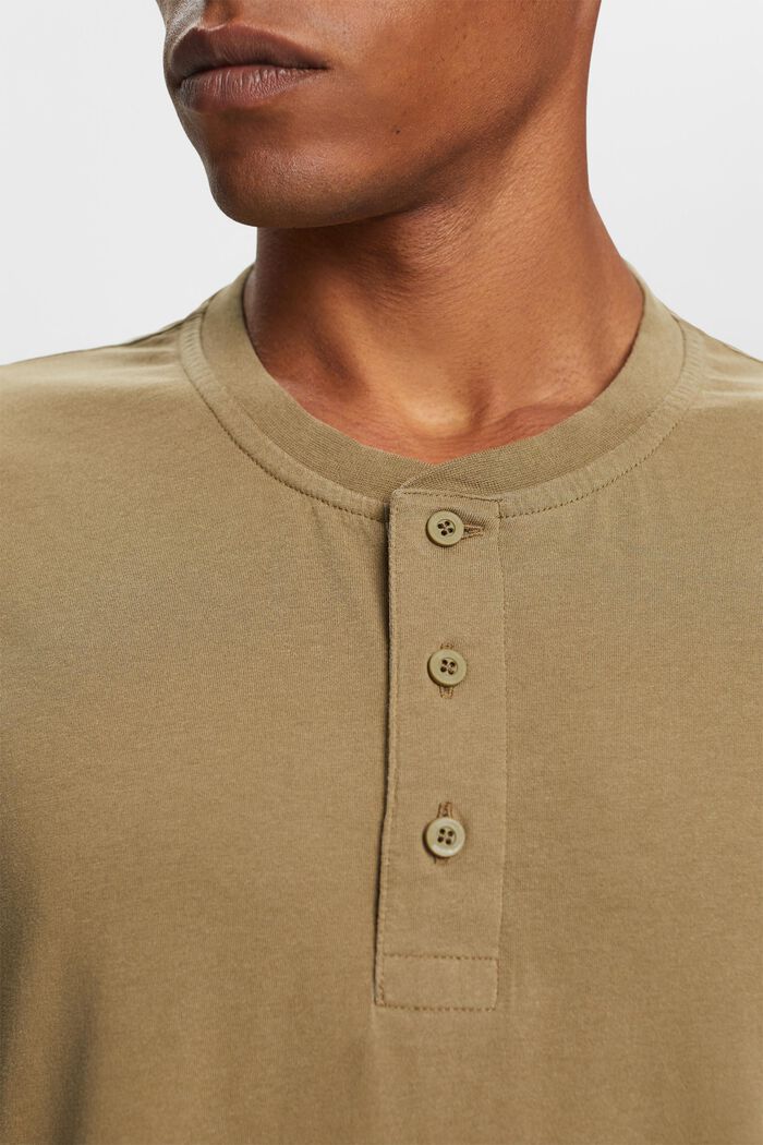 Henley tričko, 100% bavlna, KHAKI GREEN, detail image number 2