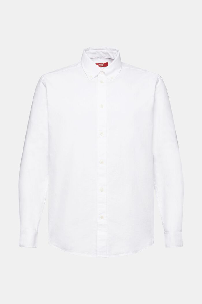 Bavlněná popelínová košile s propínacím límcem, WHITE, detail image number 6