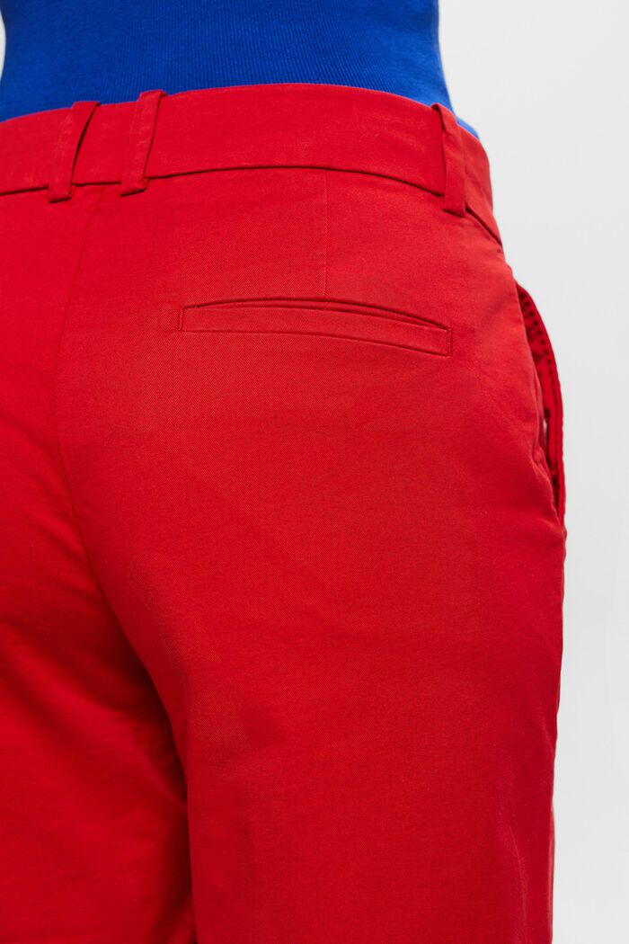 Keprové šortky s náplety, DARK RED, detail image number 3
