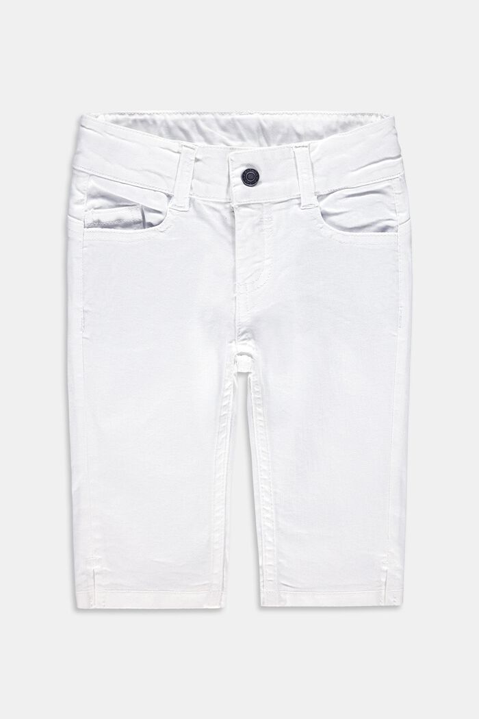 Kalhoty v délce capri, s nastavitelným pasem, WHITE, overview