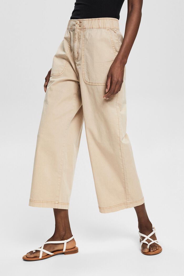 Kalhotová sukně s pasem na gumu, BEIGE, detail image number 0