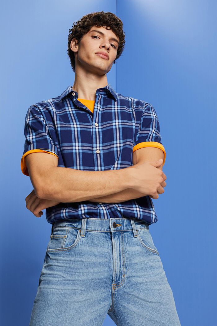 Károvaná košile s krátkým rukávem, DARK BLUE, detail image number 5