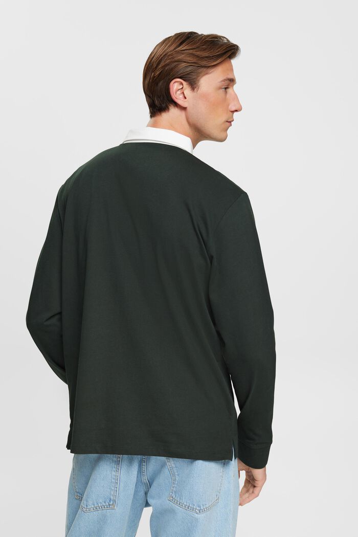 Ragbyové tričko s vyšitým logem, DARK TEAL GREEN, detail image number 3