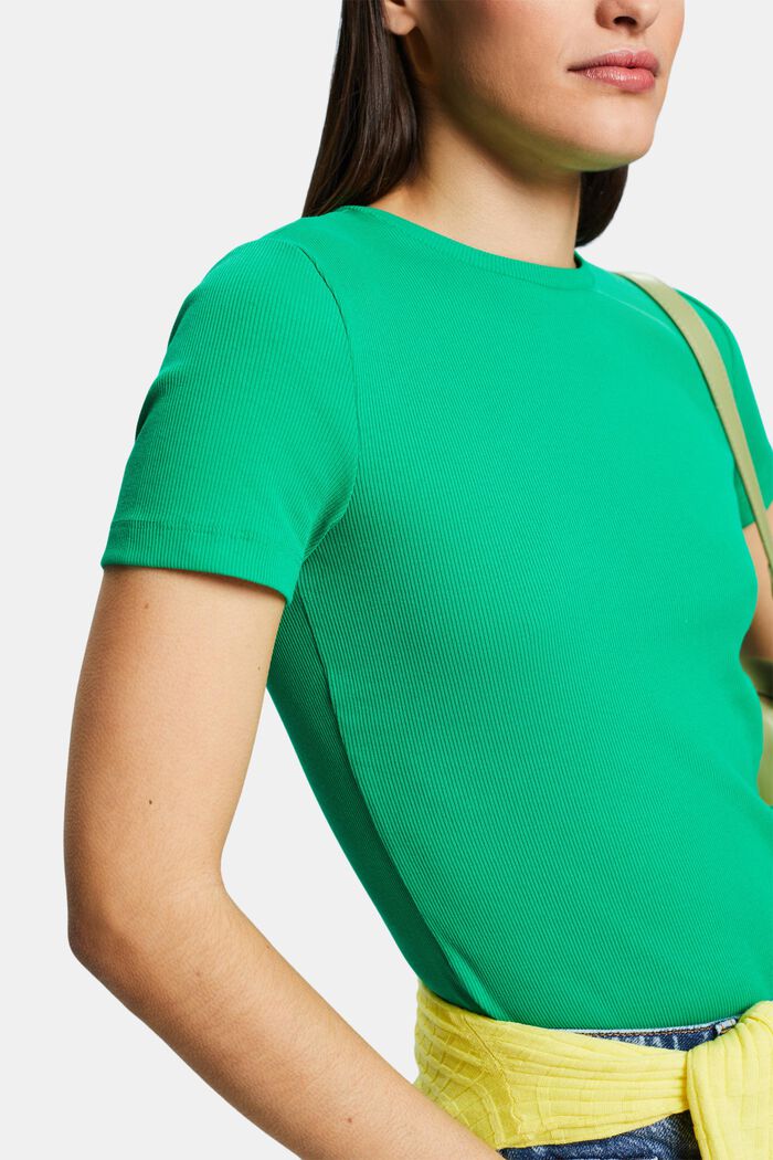 Tričko s kulatým výstřihem, z bavlněného žerzeje, GREEN, detail image number 3