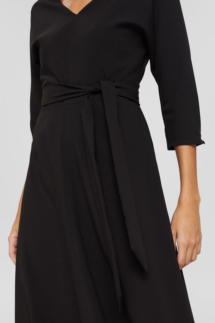 Midi šaty s vázačkou, BLACK, detail image number 3