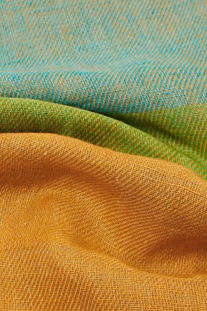 Barevný šátek ze směsi se lnem, AQUA GREEN, detail image number 1