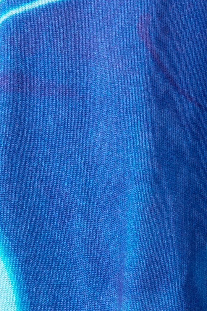 Tkaný bavlněný pulovr se vzorem po celé ploše, BLUE, detail image number 5