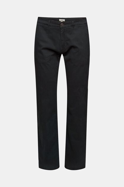 Kalhoty chino z bavlny, BLACK, overview