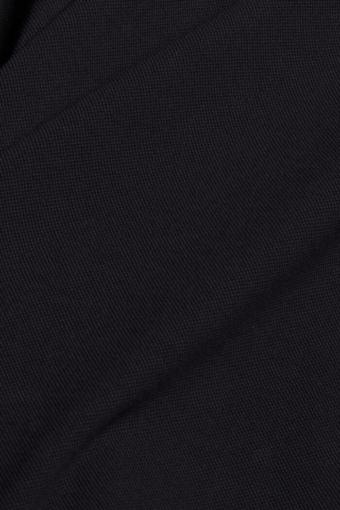 Tričko s dlouhým rukávem, z piké, mercerovaná bio bavlnou, BLACK, detail image number 4