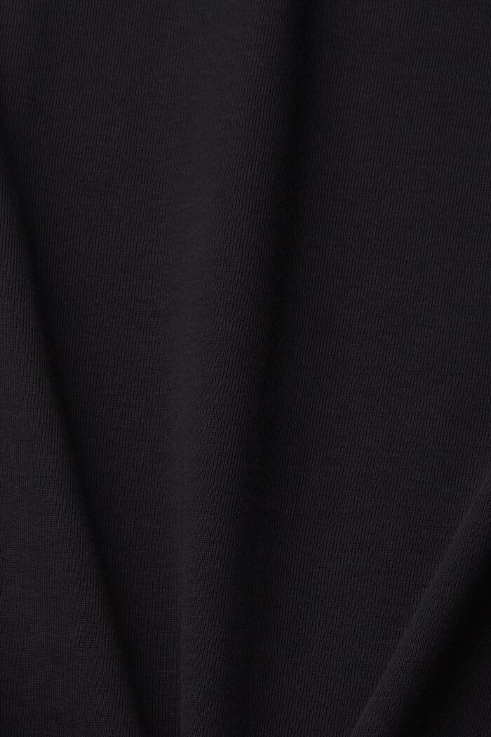 Tričko z bio bavlny, s ohrnutými manžetami, BLACK, detail image number 4