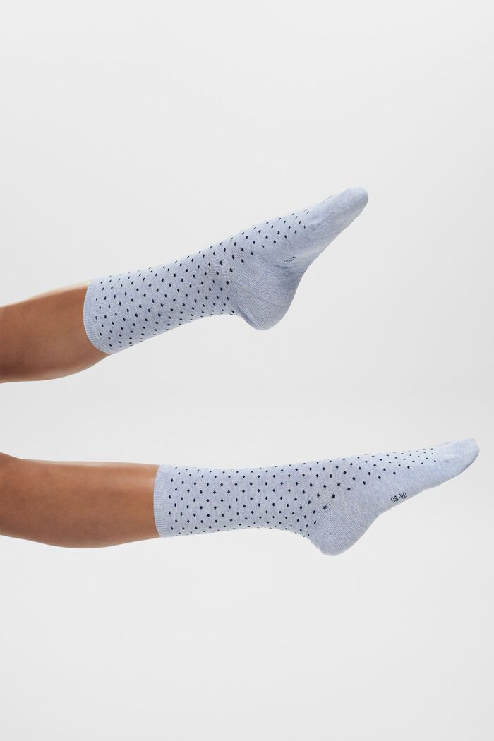 2 páry ponožek s puntíky, bio bavlna, LIGHT BLUE/NAVY, detail image number 1