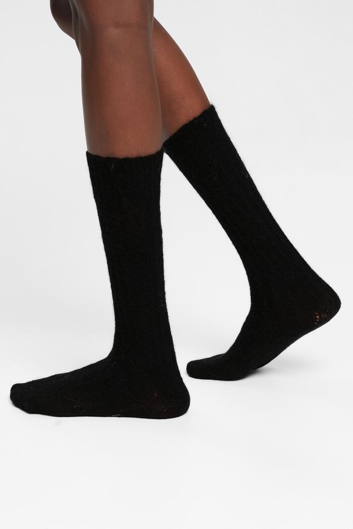 Ponožky ze směsi vlny a alpaky, BLACK, detail image number 2