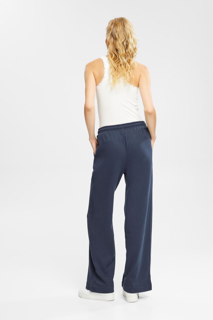 Teplákové kalhoty, střední pas, široké nohavice, NAVY, detail image number 6