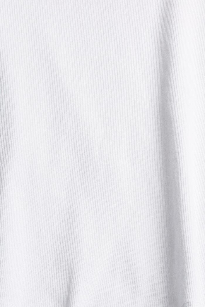Jemně žebrované tričko ze směsi s bio bavlnou, WHITE, detail image number 2