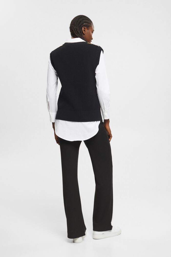 Kalhoty z žebrované pleteniny, BLACK, detail image number 3