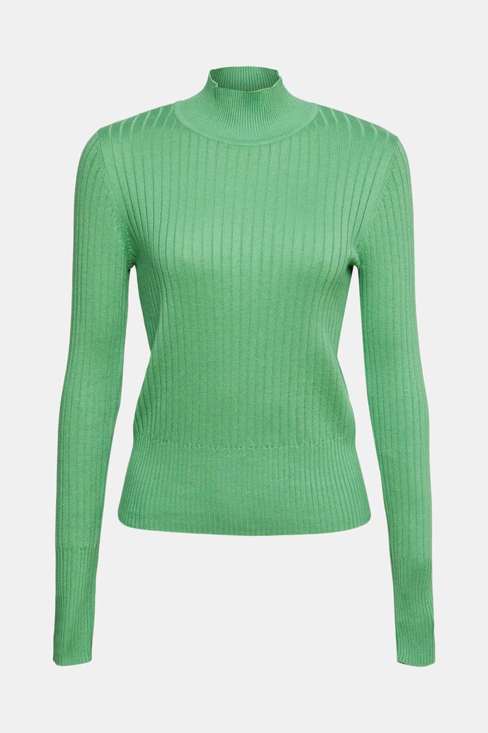 Pletený žebrový svetr, GREEN, detail image number 2