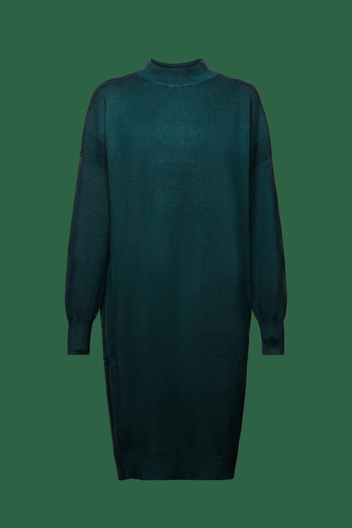Pletené šaty se stojáčkem, EMERALD GREEN, detail image number 6