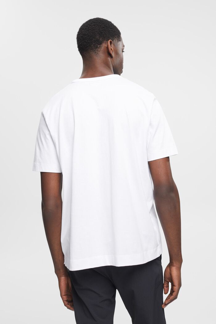 Bavlněné tričko s potiskem na hrudi, WHITE, detail image number 3