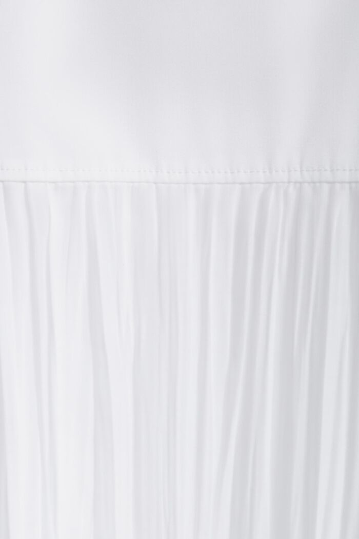Košilové midi šaty ze zmačkaného materiálu, WHITE, detail image number 4