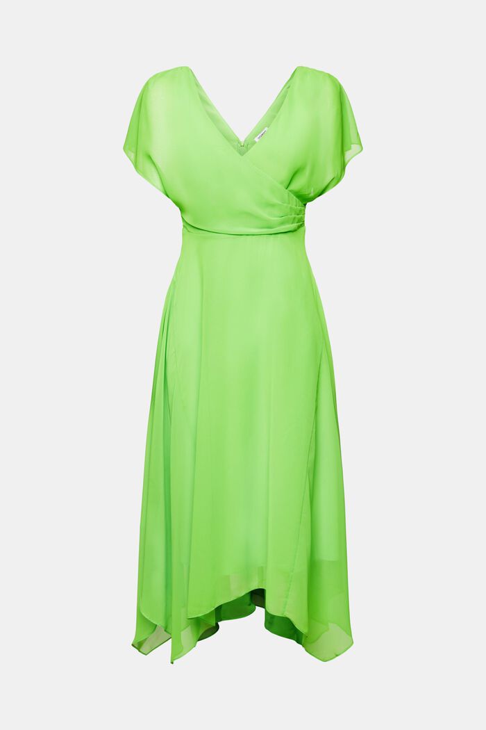 Šifonové maxi šaty se špičatým výstřihem, CITRUS GREEN, detail image number 7