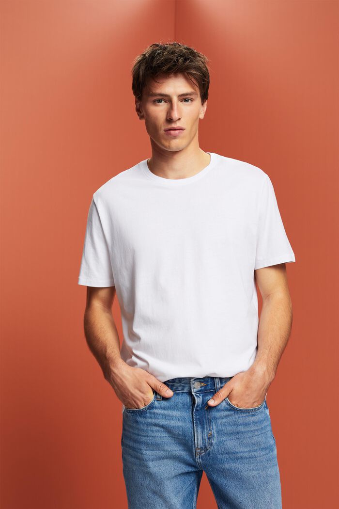 Žerzejové tričko s potiskem na zádech, 100% bavlna, WHITE, detail image number 0