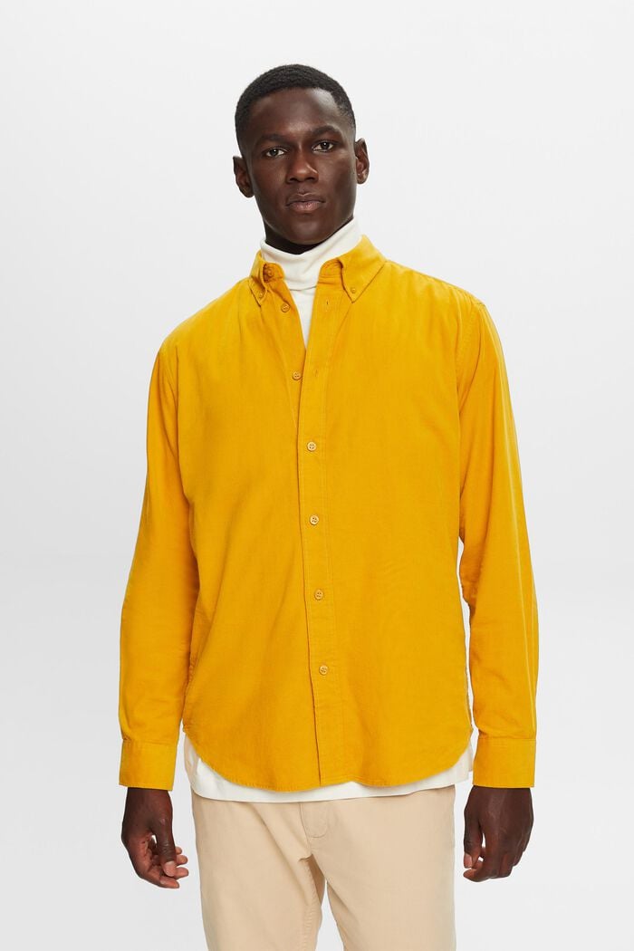 Manšestrová košile, 100% bavlna, NEW AMBER YELLOW, detail image number 0