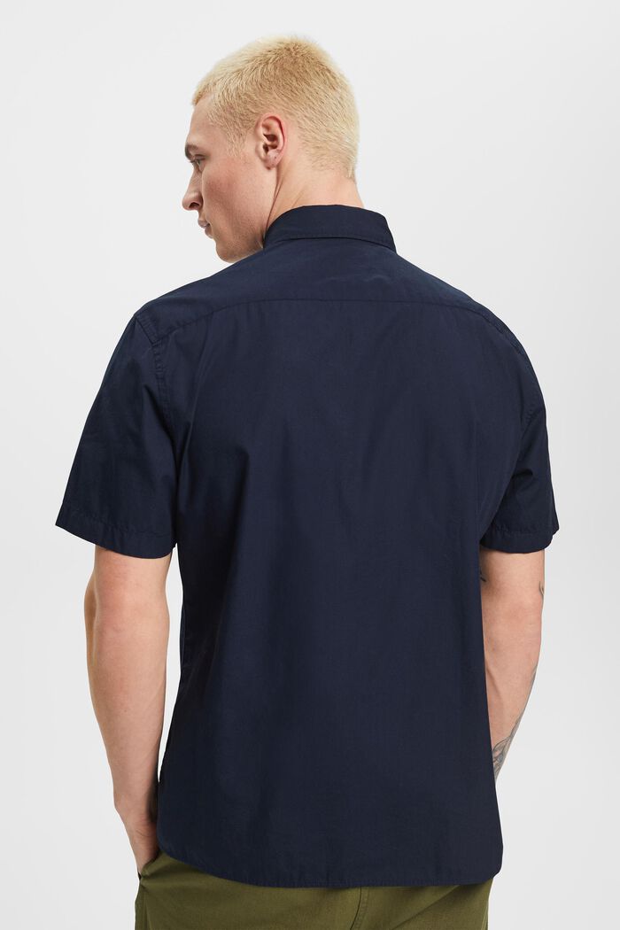 Bavlněná košile z udržitelné bavlny, s krátkým rukávem, NAVY, detail image number 3