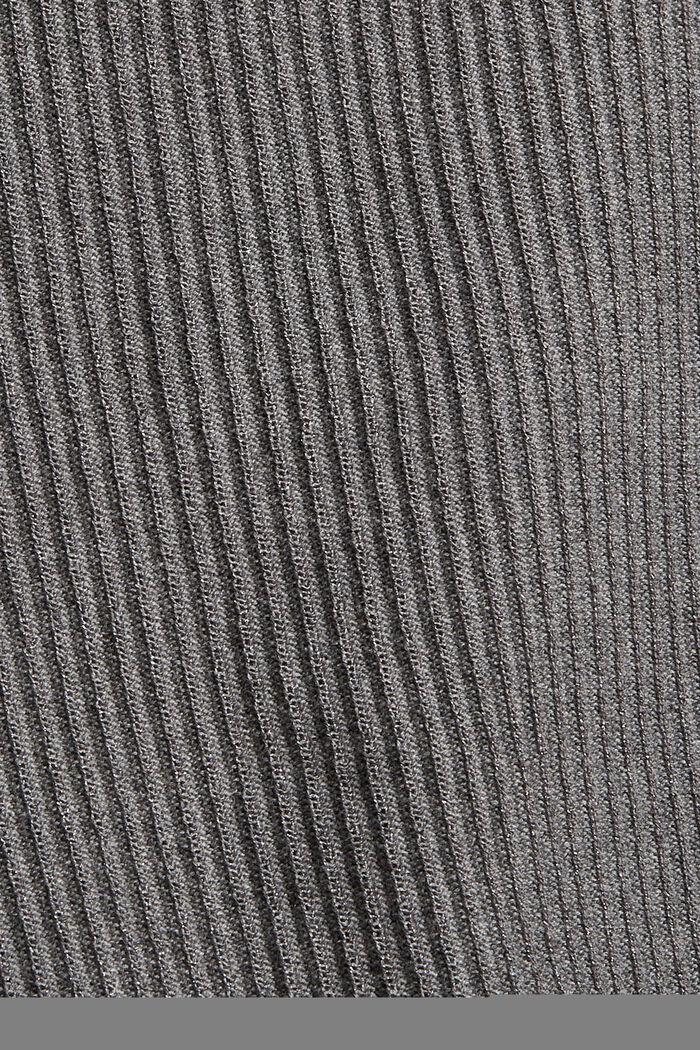 Pulovr s krátkým rukávem a polokošilovým límcem, z bio bavlny, MEDIUM GREY, detail image number 4