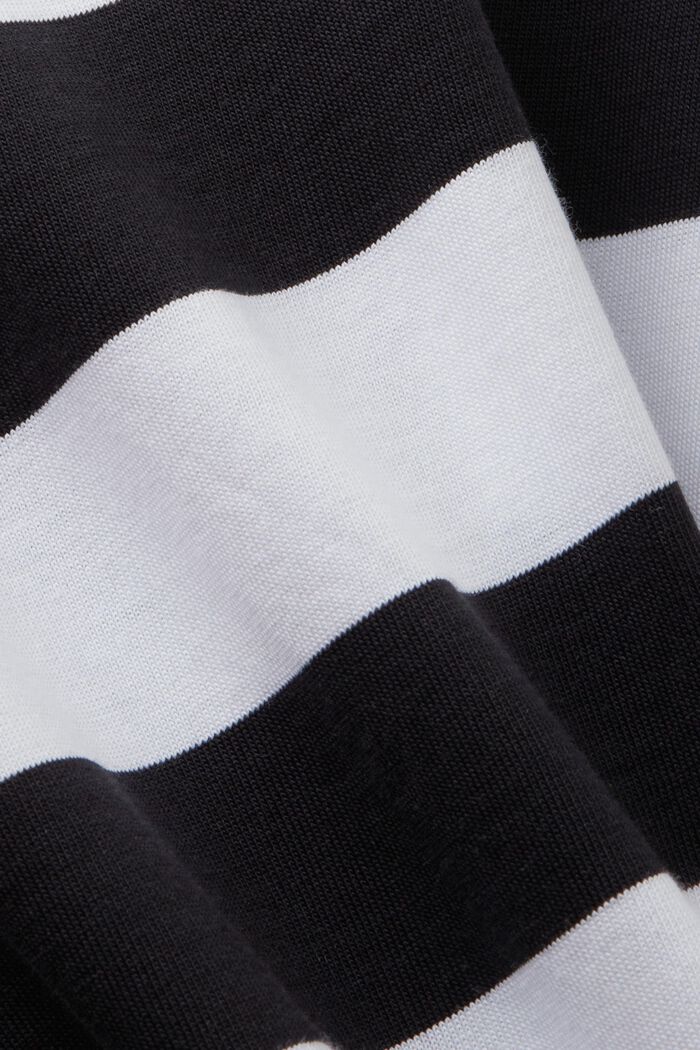 Proužkovaný žerzejový top z bavlny, BLACK, detail image number 5