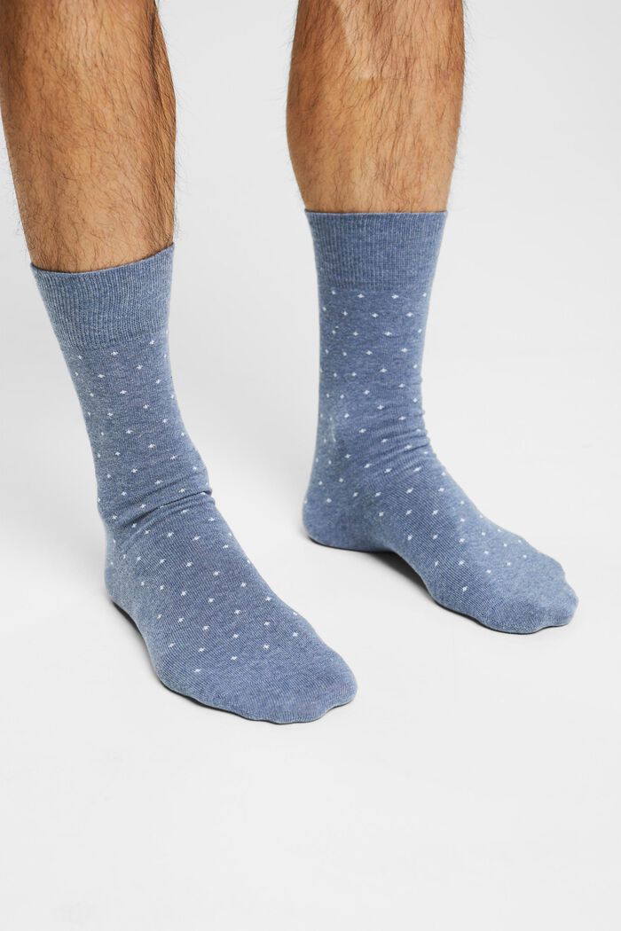 2 páry ponožek s tečkovaným vzorem, bio bavlna
