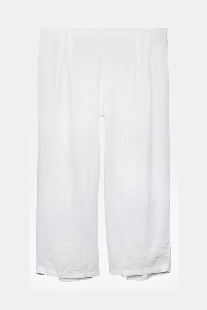 CURVY kalhotová sukně ze 100% lnu, WHITE, detail image number 7