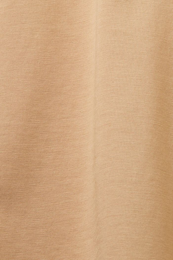 Tričko s kulatým výstřihem, z žerzeje z bavlny pima, BEIGE, detail image number 5
