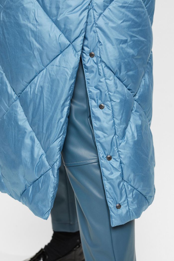 Dlouhý kabát s prošitím ve vzoru diamantu, BLUE LAVENDER, detail image number 0