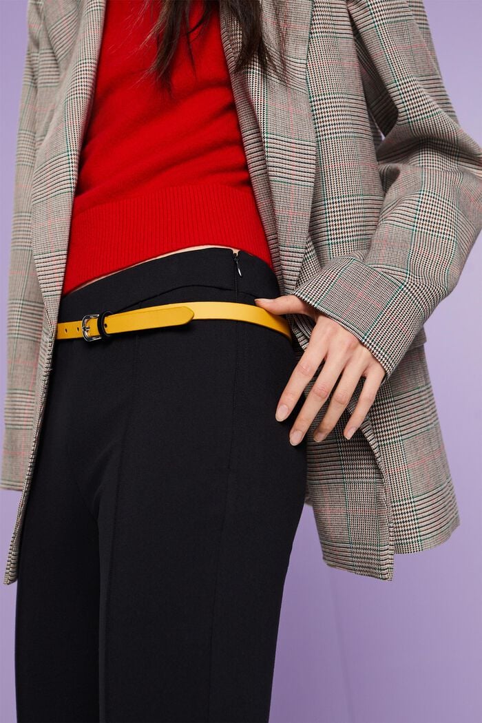 Kalhoty z punto žerzeje, s rozparkem na spodním lemu, BLACK, detail image number 2